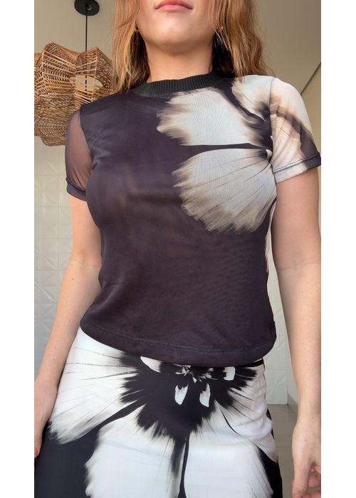 Blusa Tule Maya Estampado - LUCIELENA LARA
