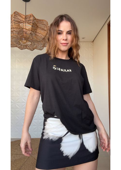 Tshirt Fit Farm Rio Tucano Preto Escuro Estampado - LUCIELENA LARA