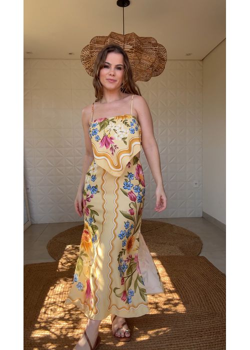 Vestido Midi Floral Mari Estampado - LUCIELENA LARA