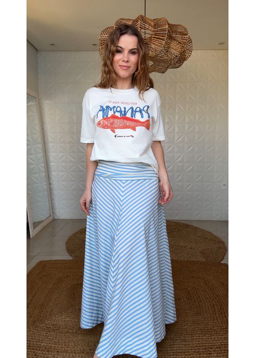 Saia Listra Burbun Estampado - LUCIELENA LARA