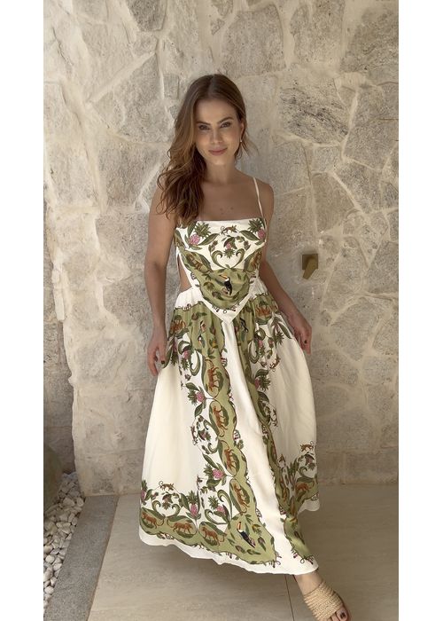 Vestido Lenço Floresta Doce Estampado - LUCIELENA LARA