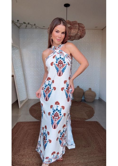 Vestido Longo Indra Estampado - LUCIELENA LARA