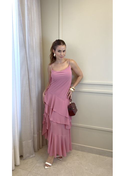 Vestido Daiana Chiclê Rosa - LUCIELENA LARA