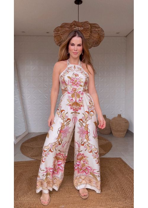 Macacão Jardim Majestoso Estampado - LUCIELENA LARA