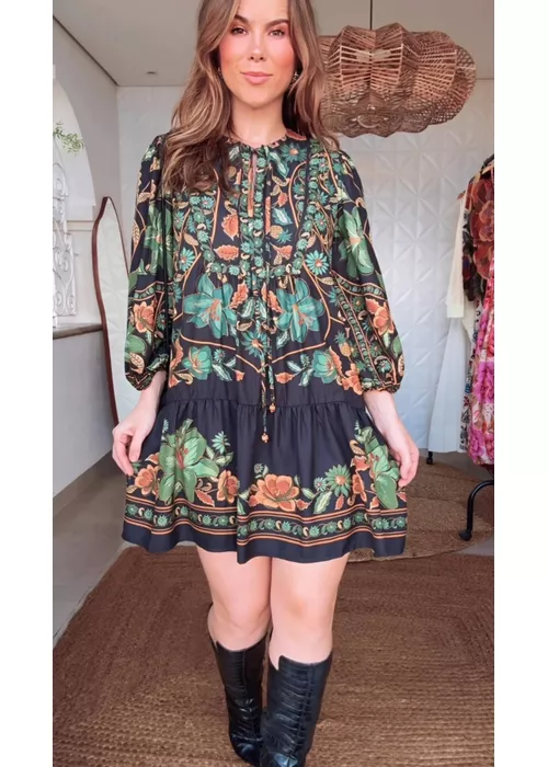Vestido Curto Marcelle Estampado - LUCIELENA LARA