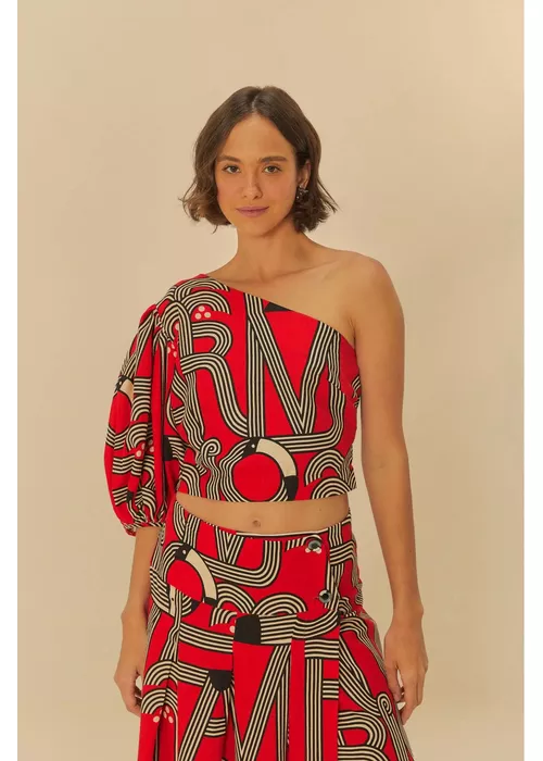 Blusa Ombro Só Logotuca Estampado - LUCIELENA LARA