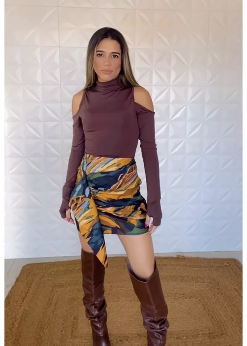 Mini Saia Montanhas Colors Estampado - LUCIELENA LARA