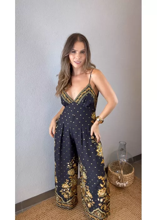 Macacão Flora Abacaxi Estampado - LUCIELENA LARA