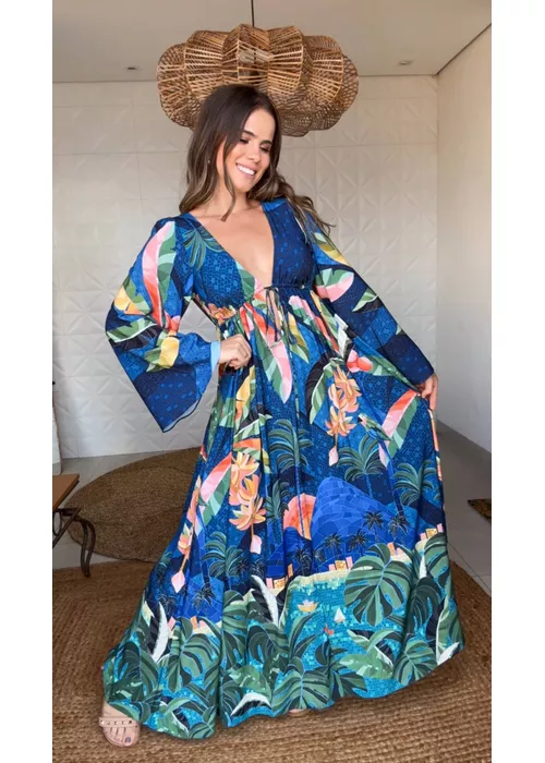 Vestido Cropped Rio De Mosaico Estampado - LUCIELENA LARA