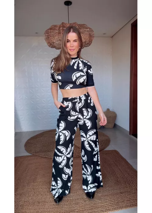 Calça Coqueirada Estampado - LUCIELENA LARA