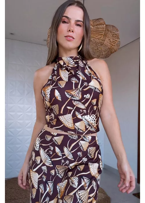Blusa Cogumelos Estampado - LUCIELENA LARA