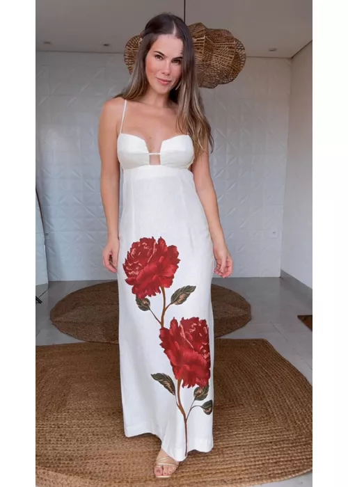 Vestido Cropped Flor Rosália Estampado - LUCIELENA LARA
