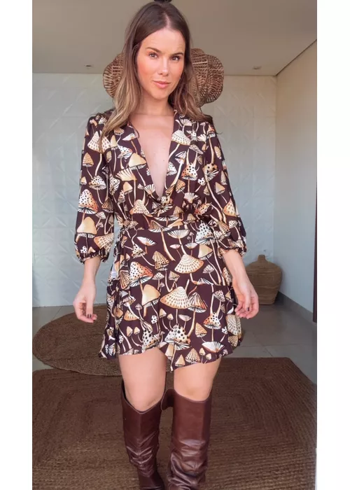 Vestido Curto Gocu Estampado - LUCIELENA LARA