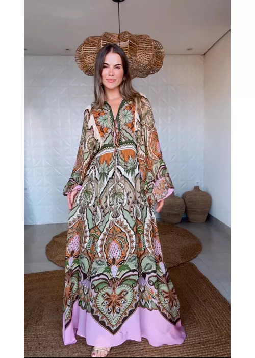 Vestido Longo Odara Estampado - LUCIELENA LARA
