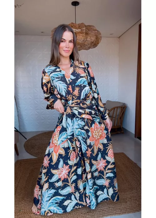 Vestido Cropped Amalfi Estampado - LUCIELENA LARA
