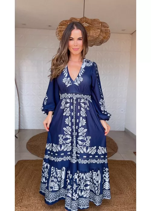 Vestido Cropped Relicário Tropical Estampado - LUCIELENA LARA