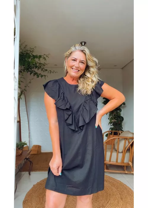 Vestido Vilma Chiclé Preto - LUCIELENA LARA