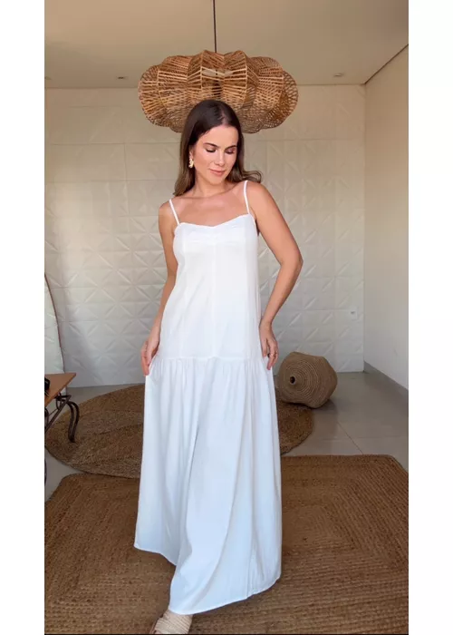 Vestido Alcinhas Off White - LUCIELENA LARA
