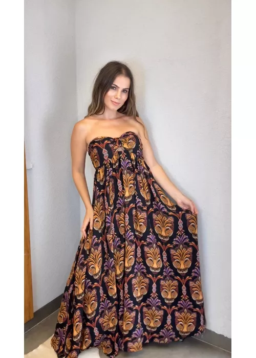 Vestido Longo Pantera Boho Estampado - LUCIELENA LARA