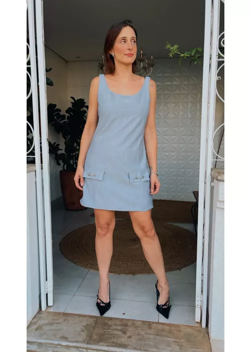 Vestido Curto Giovana Cinza - LUCIELENA LARA