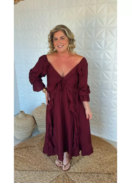 Vestido Boho Marsala - LUCIELENA LARA