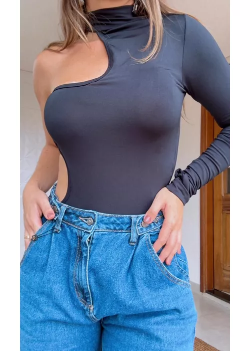 Body Manga Preto - LUCIELENA LARA