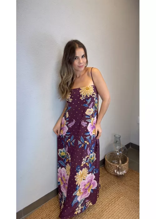 Vestido Longo Jardim Delicado Estampado - LUCIELENA LARA