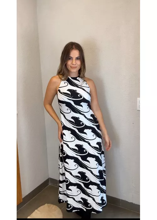 Vestido Cruzado Panteras Estampado - LUCIELENA LARA
