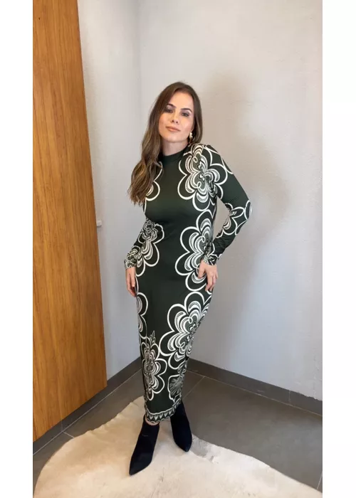 Vestido Midi Gráfico Mistico Estampado - LUCIELENA LARA