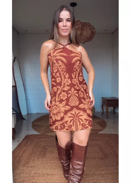Vestido Curto Guanacaste E Estampado - LUCIELENA LARA