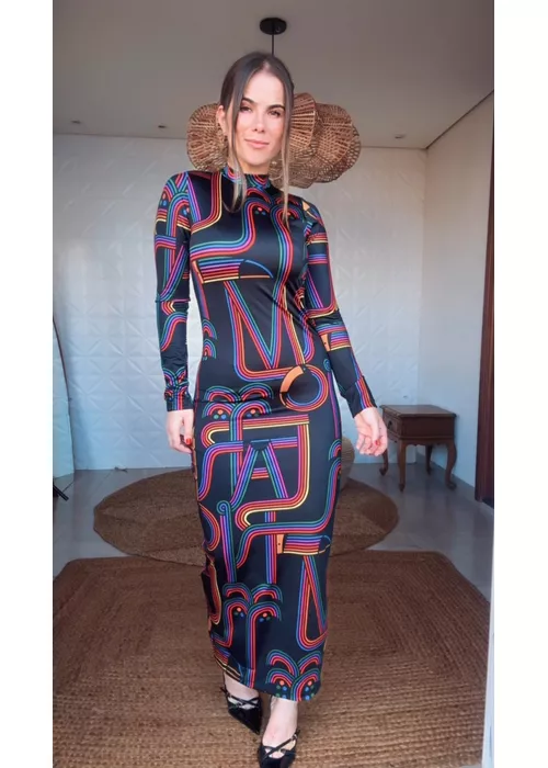 Vestido Golinha Logotuca Estampado - LUCIELENA LARA