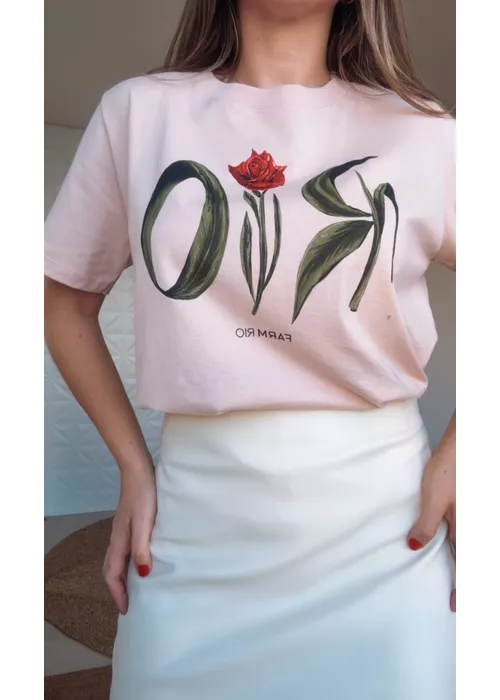 Tshirt Fit Farm Rio Rosa Estampado - LUCIELENA LARA