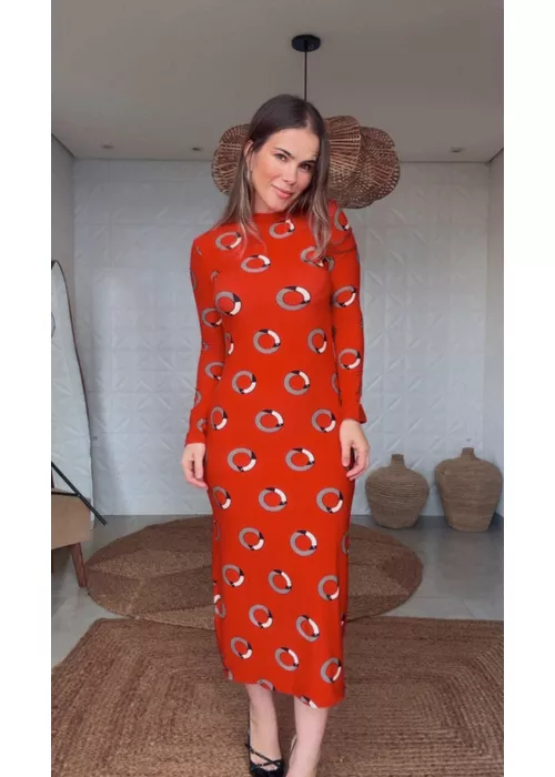 Vestido Midi Tucapoa Estampado - LUCIELENA LARA