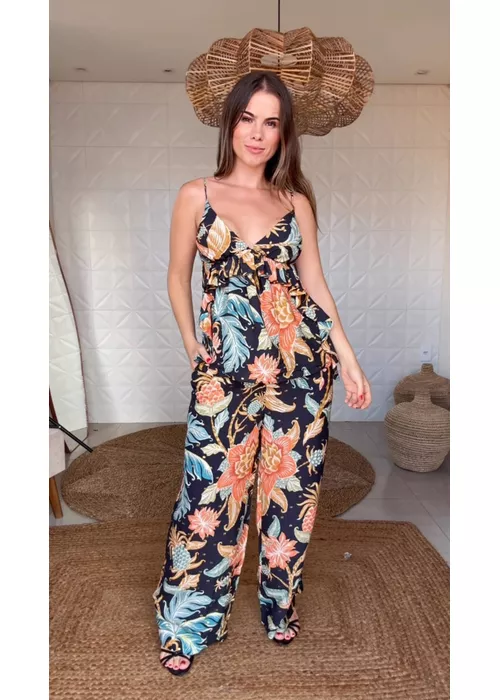 Calça Reta Amalfi Estampado - LUCIELENA LARA