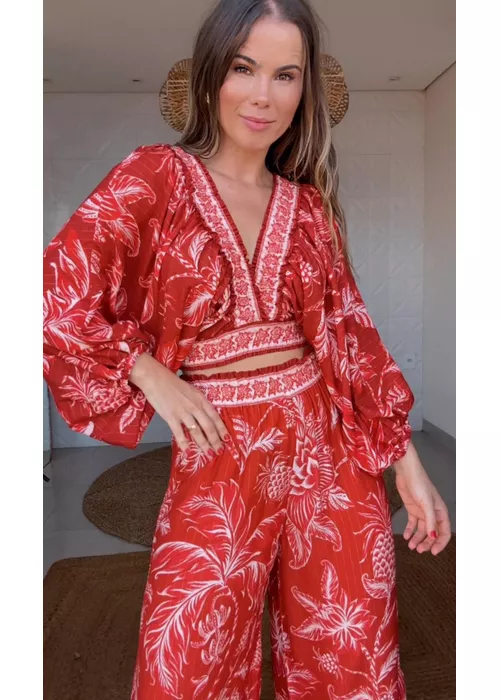 Blusa Franzida Amalfi Estampado - LUCIELENA LARA