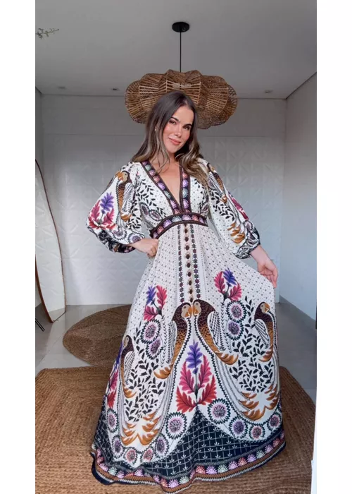 Vestido Longo Tapete De Arara Estampado - LUCIELENA LARA