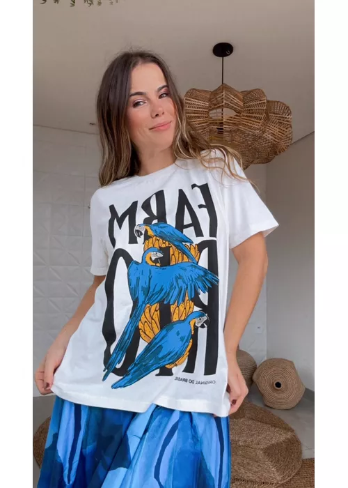 Tshirt Média Farm Rio Arara Bananeira Estampado - LUCIELENA LARA