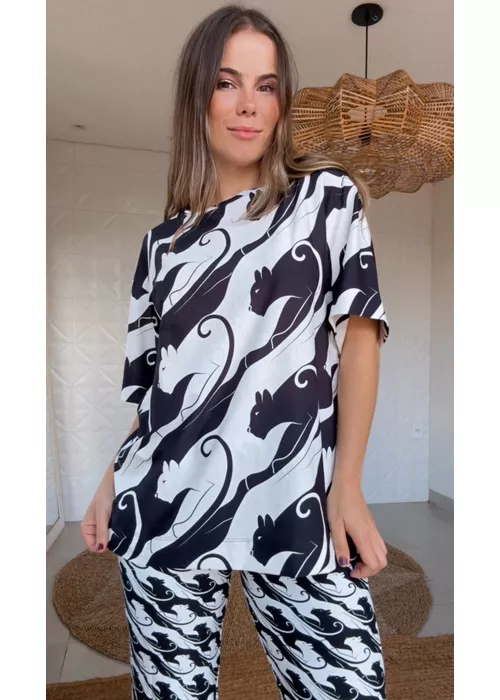 Tshirt Básica Panteras Estampado - LUCIELENA LARA
