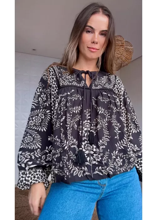 Bata Borbolina Estampado - LUCIELENA LARA