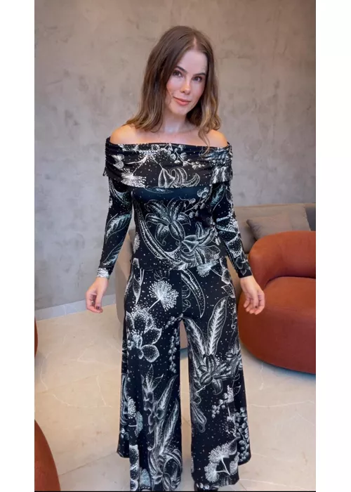 Calça Pantalona Céu De Flor Estampado - LUCIELENA LARA