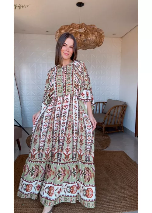 Vestido Cropped Tapete De Cor Estampado - LUCIELENA LARA