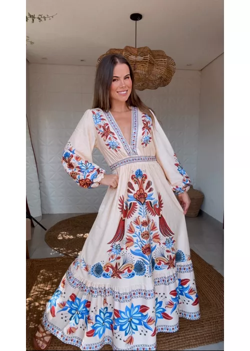 Vestido Cropped Sonho De Mar Estampado - LUCIELENA LARA