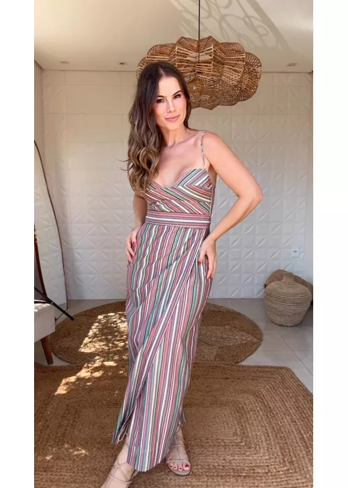 Vestido Alçinha Listra Pipa Estampado - LUCIELENA LARA