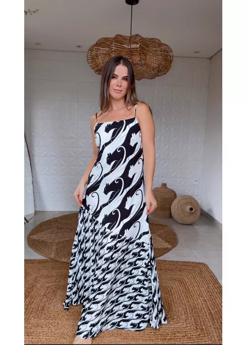 Vestido Midi Panteras Estampado - LUCIELENA LARA