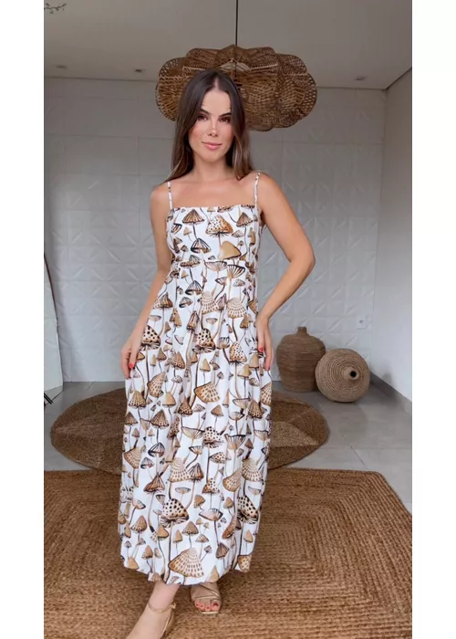 Vestido Cropped Balonê Cogu Estampado - LUCIELENA LARA