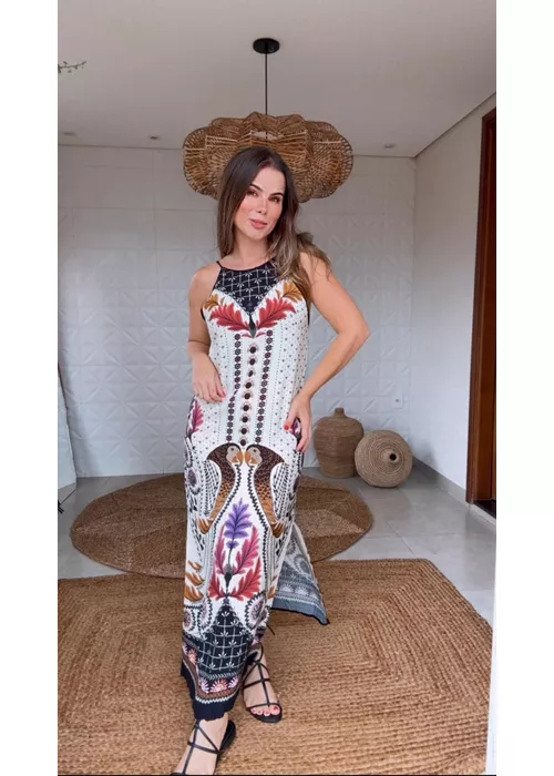 Vestido Midi Tapete De Arara Estampado - LUCIELENA LARA