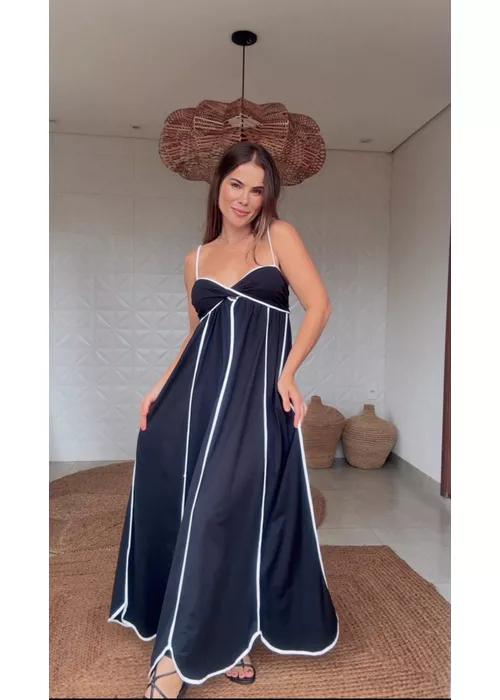 Vestido Cropped Com Viés Estampado - LUCIELENA LARA
