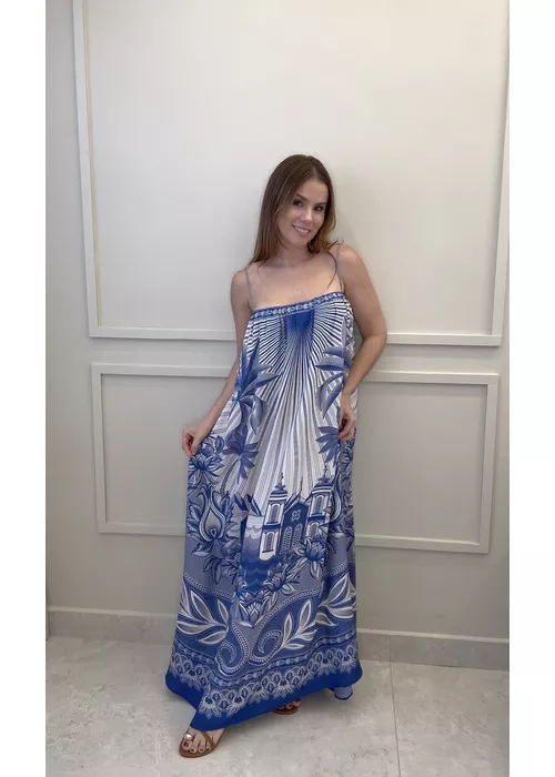 Vestido Longo Afeto Tropical Estampado - LUCIELENA LARA