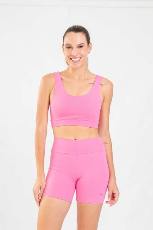 Top Cropped Regata Fitness - Rosa Pop Pink - VASHTI FITNESS