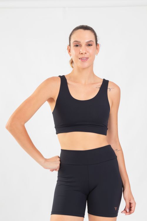 Top Cropped Regata Fitness - Preto - VASHTI FITNESS